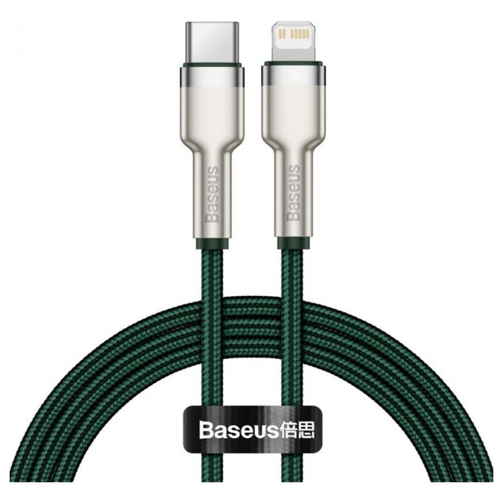 Кабель Baseus Cafule Series Metal Data Cable Type-C to Lightning PD 20W 2m Зеленый (CATLJK-B06) | Фото 1 из 3