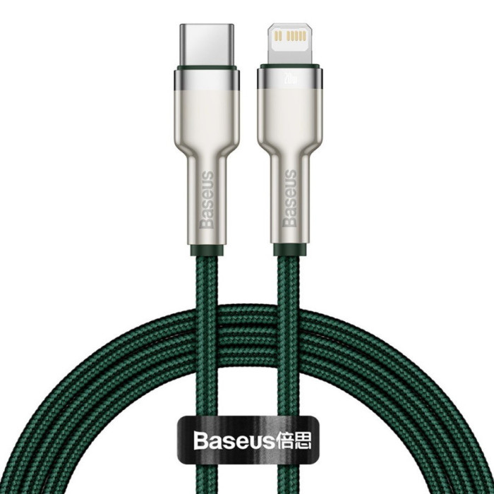 Кабель Baseus Cafule Series Metal Data Cable Type-C to Lightning PD 20W 2m Зеленый (CATLJK-B06) | Фото 3 из 3