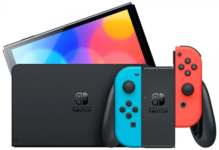 Игровая приставка Nintendo Switch OLED 64GB Неоновый синий/неоновый красный | Фото 2 из 8