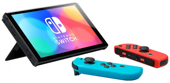 Игровая приставка Nintendo Switch OLED 64GB Неоновый синий/неоновый красный | Фото 3 из 8