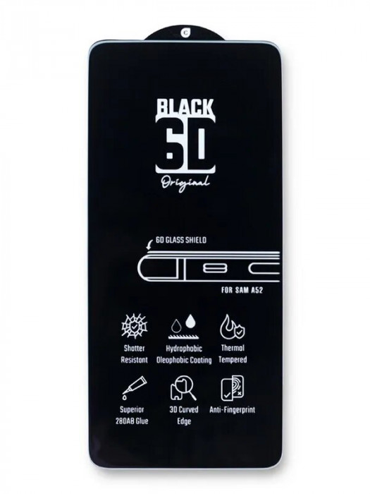 Защитное стекло 6D Capaalii Black для Samsung A52 | Фото 1 из 2