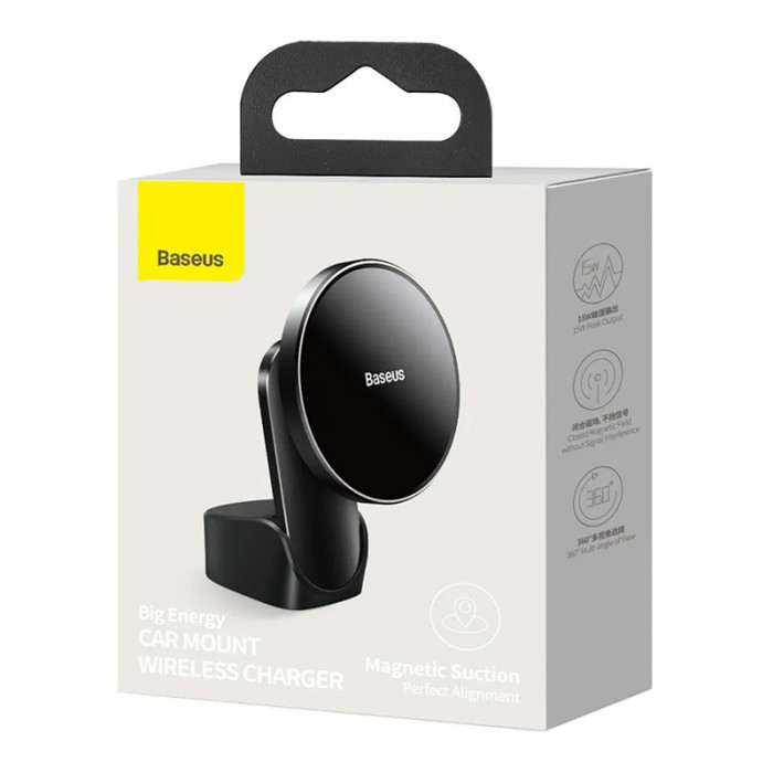 Автомобильный держатель с беспроводной зарядкой Baseus Big Energy Car Mount Wireless (WXJN-01) | Фото 7 из 8