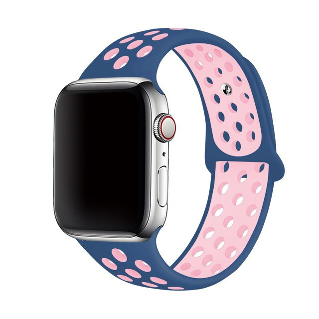 Ремешок для Apple Watch 42/44/45/49mm Nike Sport Band Blue/Pink | Фото 1 из 3