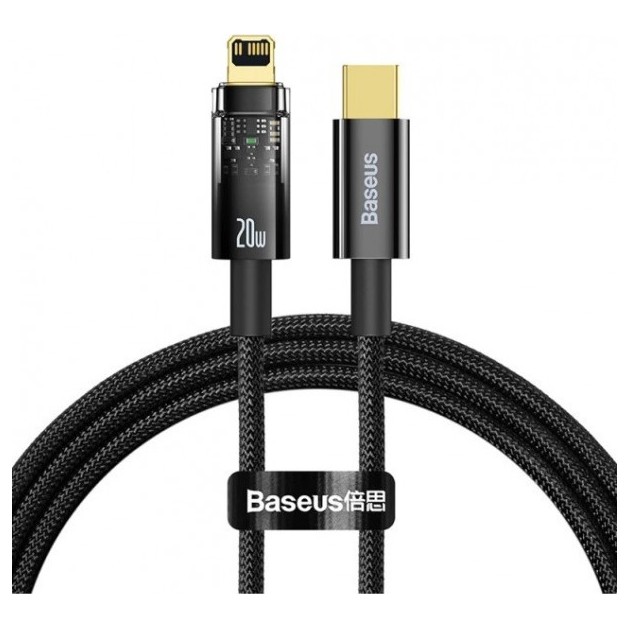 Кабель Baseus Explorer Series Auto Power-Off Type-C to iP 20W CATS000001 1м Черный | Фото 3 из 3