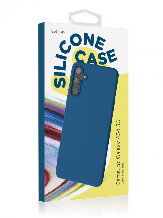 Чехол защитный VLP Silicone Case для Samsung Galaxy A54 темно-синий | Фото 3 из 4