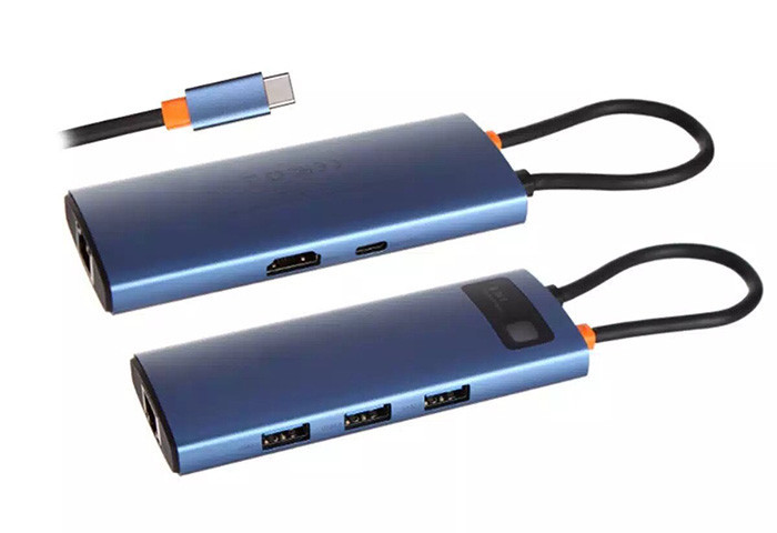 Стыковочная станция Baseus Metal Gleam Series 6-in-1 Multifunctional Type-C HUB Docking Station Синий (CAHUB-CW0G)