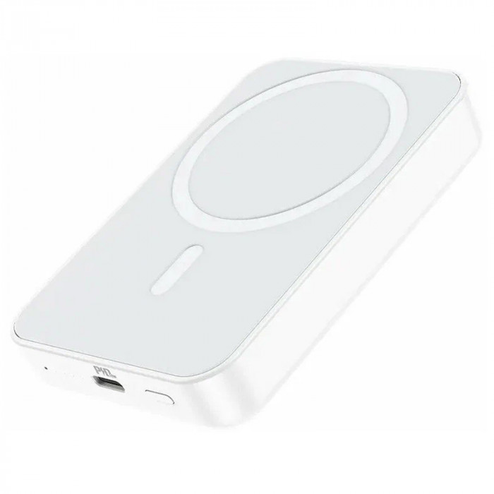 Внешний аккумулятор BOROFONE BJ25 с беспроводной зарядкой MagSafe 8000mAh Белый | Фото 1 из 4
