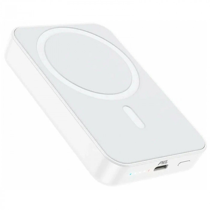 Внешний аккумулятор BOROFONE BJ25 с беспроводной зарядкой MagSafe 8000mAh Белый | Фото 3 из 4