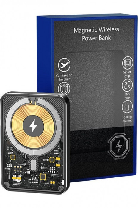Внешний аккумулятор Magnetic Wireless беспроводной зарядкой MagSafe 5000mAh Прозрачный | Фото 2 из 3