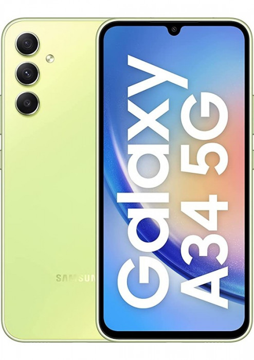 Смартфон Samsung Galaxy A34 5G 8/128GB Желтый (Awesome Lime Yellow) | Фото 1 из 7
