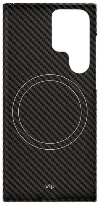 Чехол защитный VLP Kevlar Case с MagSafe для Samsung S23 Ultra Черный | Фото 2 из 5