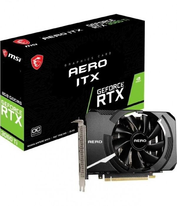 Видеокарта MSI GeForce RTX 3060 Ti AERO ITX 8G OC LHR | Фото 1 из 6