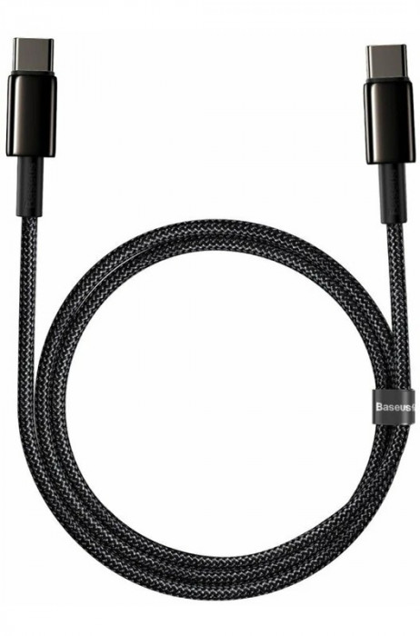 Кабель Baseus Fast Charging Type-C - Type-C 100W СATWJ-01 1м Черный | Фото 4 из 6