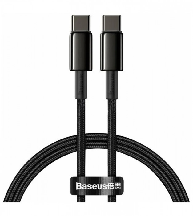 Кабель Baseus Fast Charging Type-C - Type-C 100W СATWJ-01 1м Черный | Фото 1 из 6