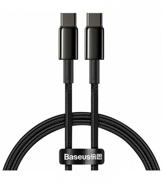 Кабель Baseus Fast Charging Type-C - Type-C 100W СATWJ-01 1м Черный | Фото 6 из 6