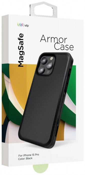 Чехол защитный VLP Armor Case с MagSafe для iPhone 15 Pro черный | Фото 2 из 4