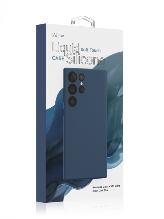 Чехол защитный VLP Silicone Case для Samsung Galaxy S23Ultra темно-синий | Фото 3 из 4