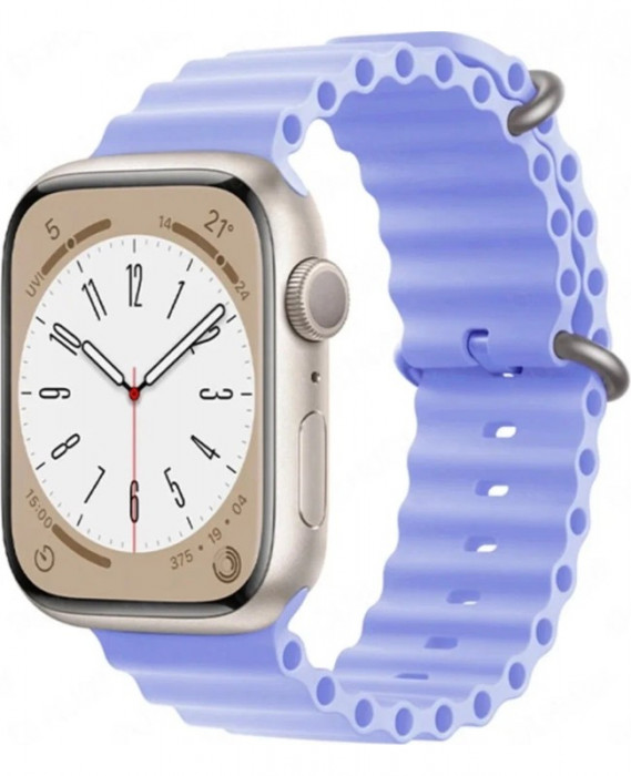 Ремешок для Apple Watch 42/44/45/49mm Ocean Band Голубой (с текстурой кожи) | Фото 1 из 2