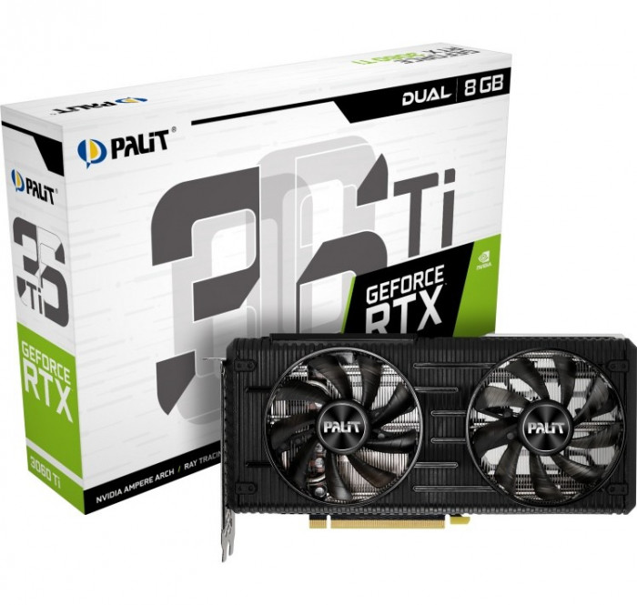 Видеокарта Palit GeForce RTX 3060 Ti Dual 8GB (NE6306T019P2-190AD), Retail | Фото 1 из 13