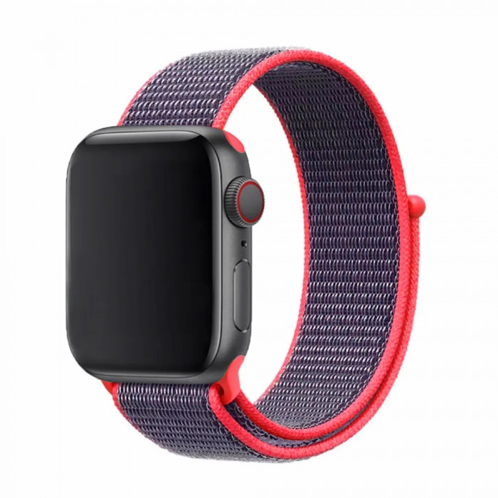 Ремешок нейлоновый для Apple Watch 42/44/45/49mm на липучке Розовый | Фото 1 из 3