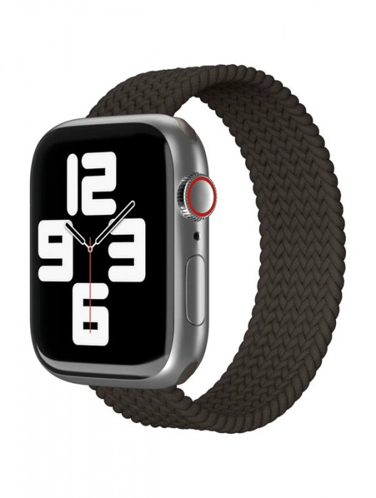 Ремешок нейлоновый плетёный VLP для Apple Watch 38/40/41 L/XL чёрный | Фото 1 из 4