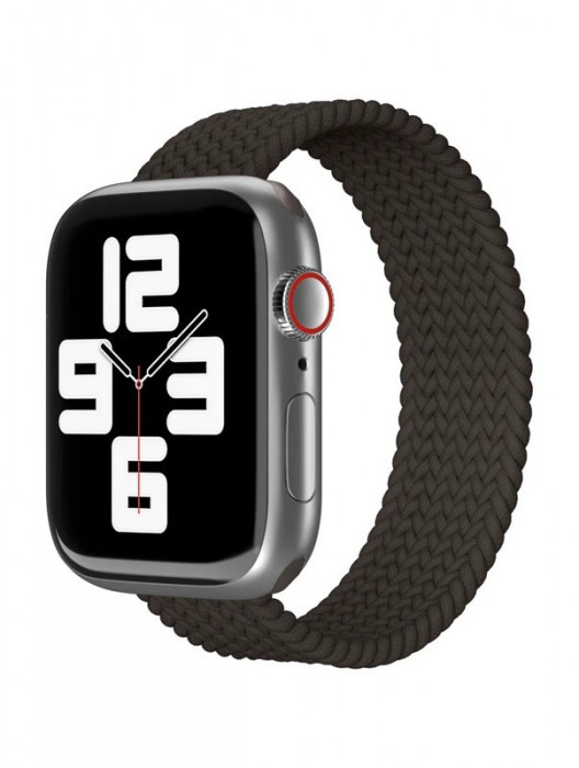 Ремешок нейлоновый плетёный VLP для Apple Watch 38/40/41 L/XL чёрный | Фото 4 из 4