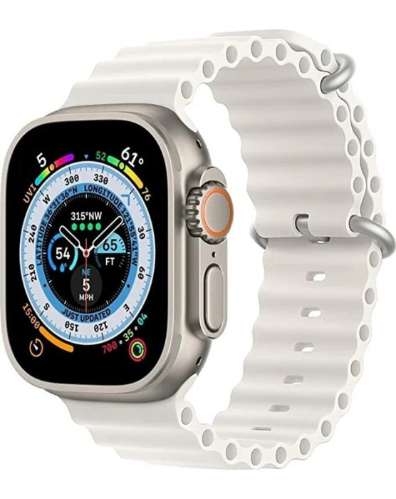 Ремешок для Apple Watch 42/44/45/49mm Ocean Band Белый (с текстурой кожи) | Фото 2 из 2