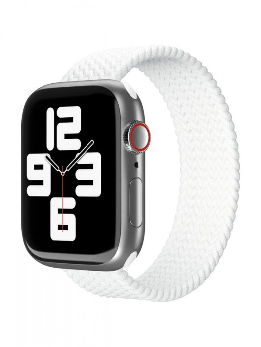 Ремешок нейлоновый плетёный VLP для Apple Watch 42/44/45 L/XL белый | Фото 1 из 4
