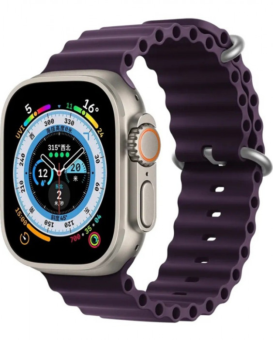 Ремешок для Apple Watch 42/44/45/49mm Ocean Band Фиолетовый (с текстурой кожи) | Фото 1 из 2