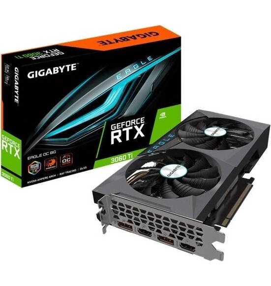 Видеокарта GIGABYTE GeForce RTX 3060 Ti EAGLE OC D6X 8G (GV-N306TXEAGLE OC-8GD), Retail | Фото 1 из 11