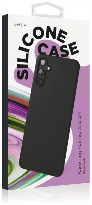 Чехол защитный VLP Silicone Case для Samsung Galaxy A14 черный | Фото 3 из 6