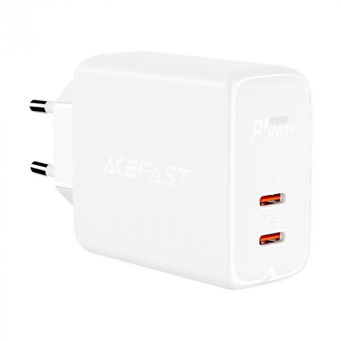 Зарядное устройство ACEFAST A9 40W USB-C+USB-C Белый | Фото 1 из 2