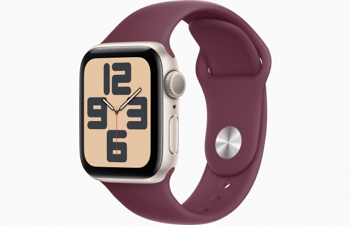 Умные часы Apple Watch SE 2022 40mm Aluminum Case with Sport Band Starlight / Elderberry | Фото 1 из 4