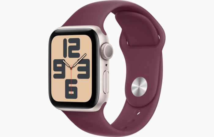 Умные часы Apple Watch SE 2022 40mm Aluminum Case with Sport Band Starlight / Elderberry | Фото 4 из 4