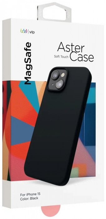Чехол защитный VLP Aster Case с MagSafe для iPhone 15 черный | Фото 2 из 4