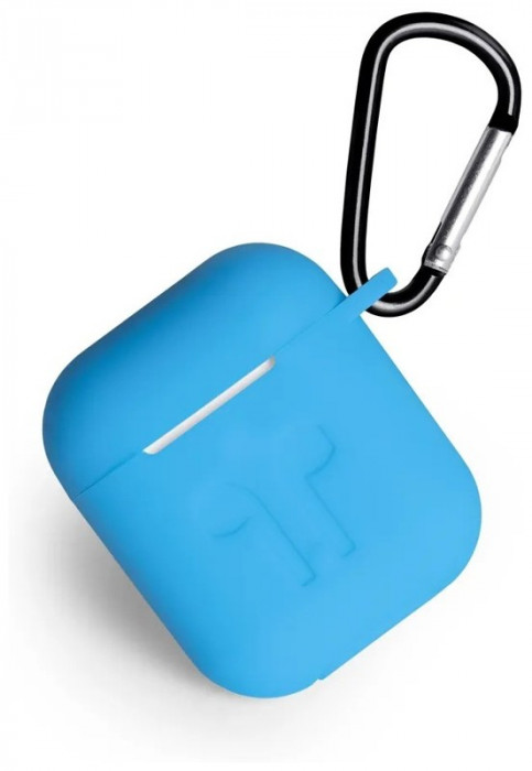Чехол Gurdini для Airpods 3 силиконовый с карабином голубой | Фото 1 из 2