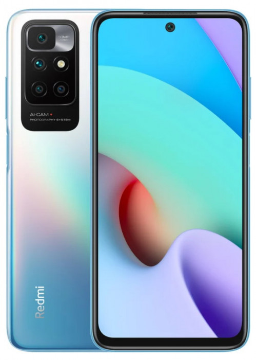 Смартфон Xiaomi Redmi 10 4/64GB NFC Голубой (Blue) | Фото 1 из 4