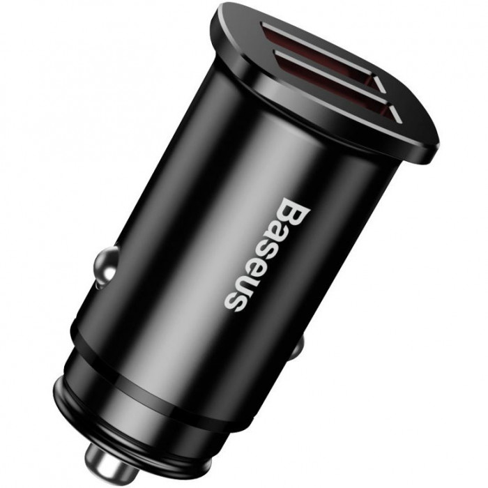 Автомобильное зарядное устройство Baseus Square metal A+C 30W PPS Car Charger Черное (CCALL-AS01) | Фото 1 из 2